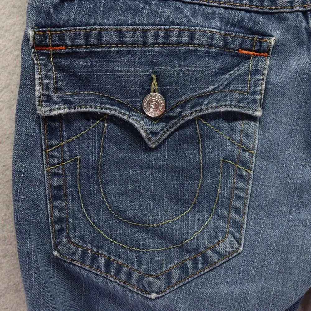 True Religion Jeans Mens 32 Billy Relaxed Bootcut‎ Flap Pocket Cotton Denim Blue